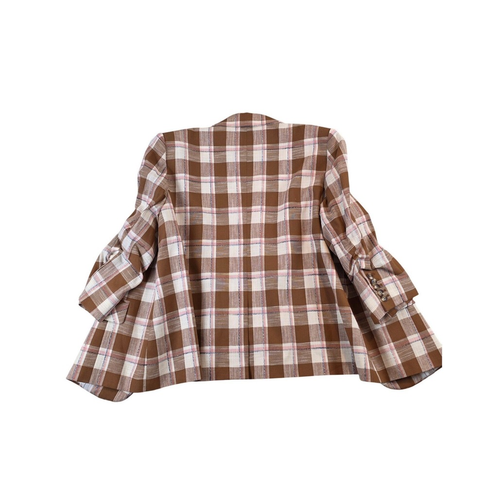 Veronica Beard Beacon Double Breasted Checked Cotton Blend Blazer Plaid sz 22 - Picture 14 of 15